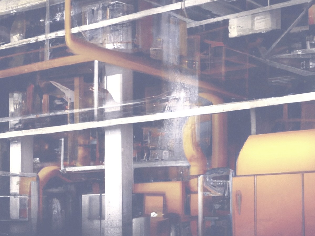 Inside a foundry, looking along the plant
